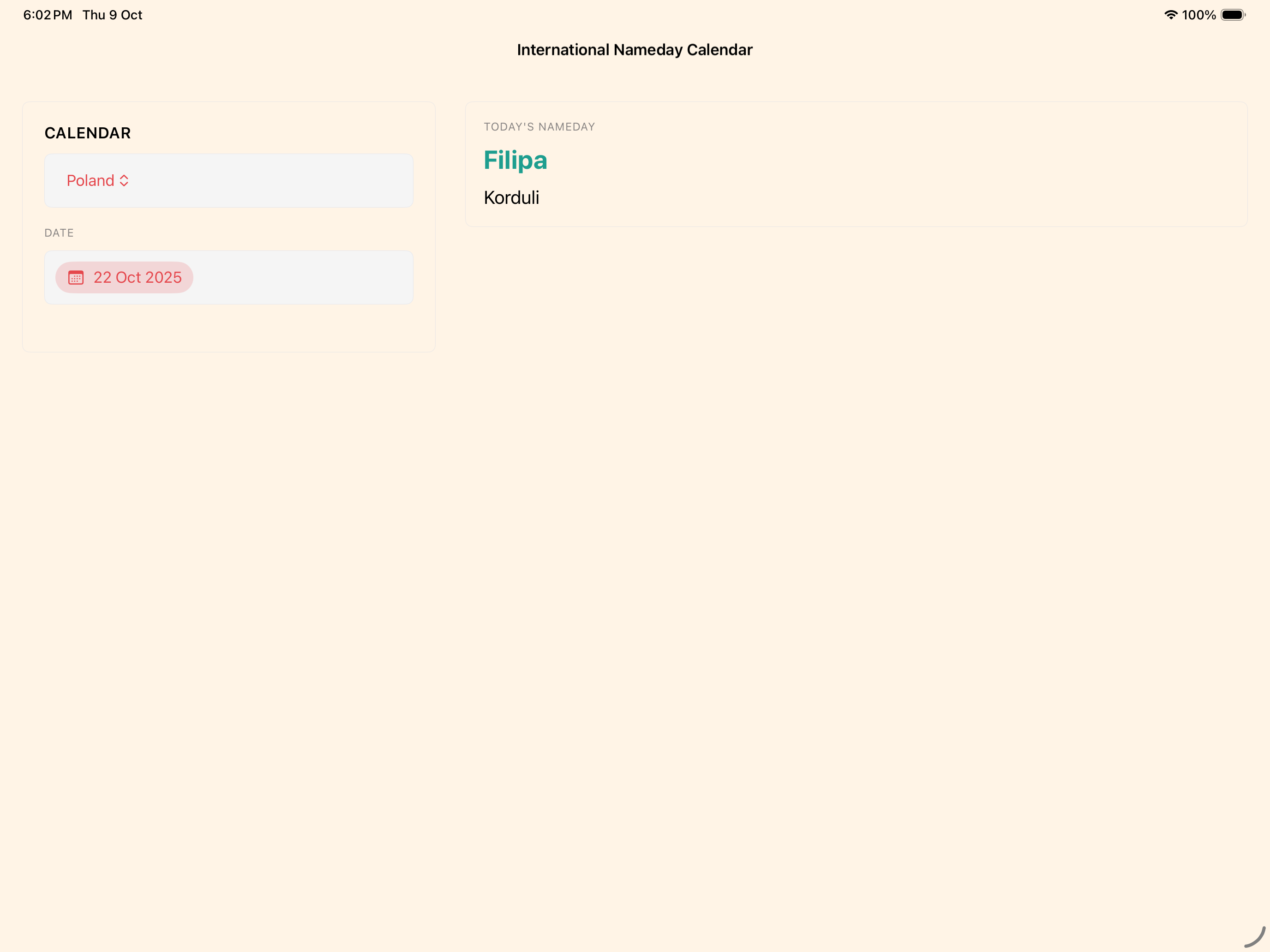 iPad screenshot — details
